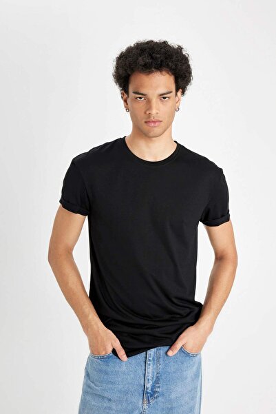 DeFacto Long Muscle Fit Crew Neck Short Sleeve Basic T-Shirt N2104Az24Au