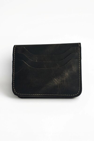 %100 Hakiki Crazy Deri Minimal Heritage Cüzdan – El Yapımı Vintage Bifold Cüzdan