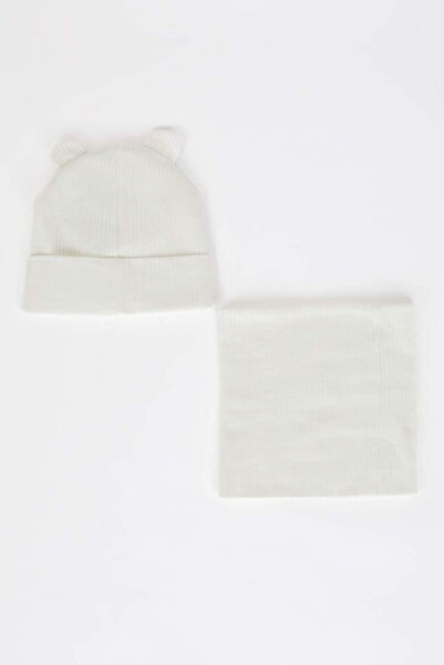 DeFacto 2'li Takım Fitilli Kaşkorse Bere Boyunluk Kız Bebek C8174A524WN