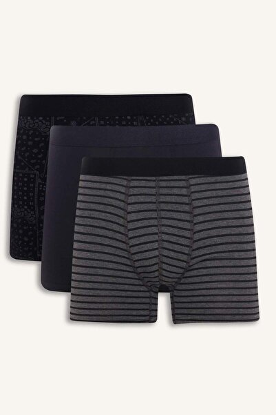 DeFacto Κανονική Εφαρμογή Ριγέ 3τμχ Μπόξερ C3883AX24WN