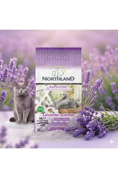 NORTHLAND 20 Lt Lavanta Kokulu Doğal Bentonit Kedi Kumu