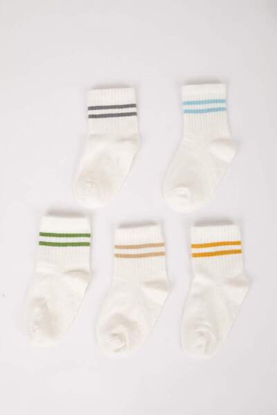 DeFacto Baby Boy Seamless 5-Piece Cotton Long Socks C9113A5NS