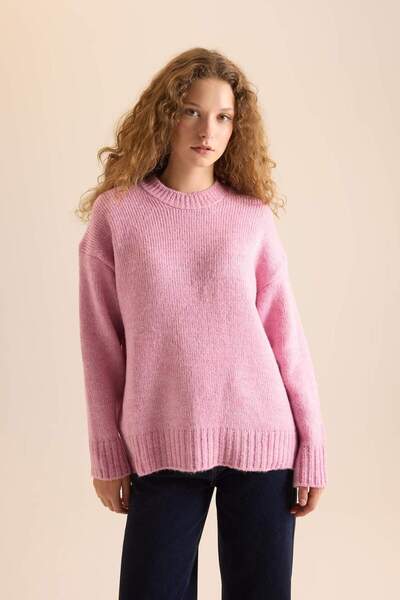 DeFacto Pulover Regular Fit guler rotund A3266AXNS