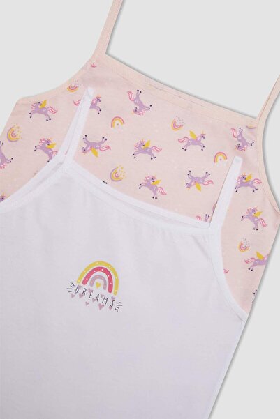 DeFacto bumbac 100% piese cu imprimeu 2buc Tricou sport pentru fete C4169A824AU
