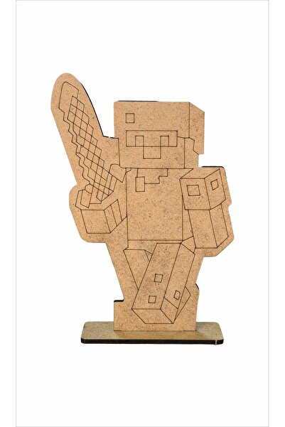 birlazer Minecraft Temalı Ahşap Boyama Okul Aktivite Etkinlik