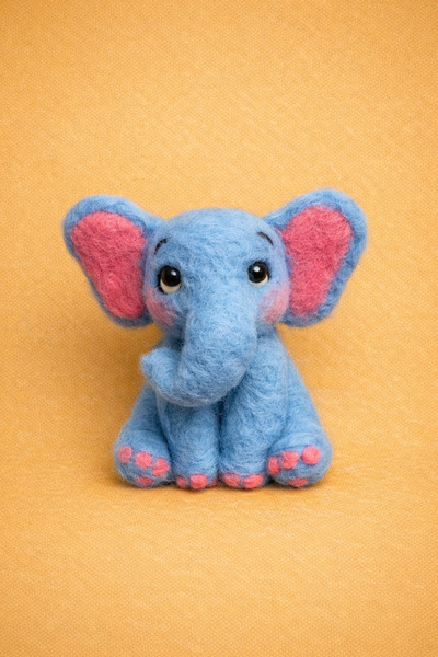 Keçev KeçeGo Fil Keçe İğneleme Seti🐘, Yeni Başlayanlar İçin DIY Hobi Seti