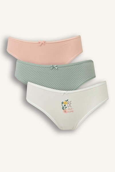 DeFacto 3 Pack Basic Slip Panties That Will Be in Love - D6395Ax24Au