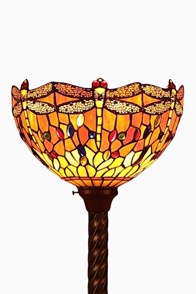 BIEYE Dragonfly Vitray Cam, El İşçiliği Dekoratif Lambader