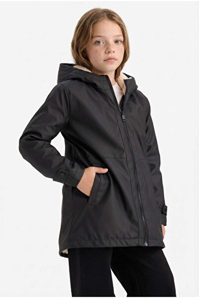 DeFacto معطف واق من المطر بغطاء للرأس طارد للماء للفتيات - C5229A824AU