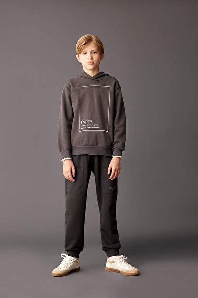 DeFacto Štampane jogger pantalone antracit boje za dečake D2211A8/AR138