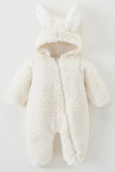 ipek atlas Κορίτσια Αγόρια Βρεφική και Παιδική βελούδινη φόρμα κουνελιού με φ...