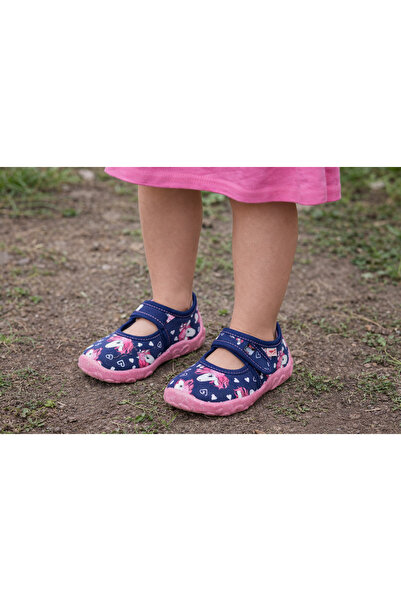 Superfit Bonny Kız Çocuk Ev Kreş Ayakkabısı Unicorn - Lacivert 800283-8090