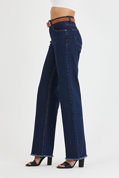 cracpot Koyu Mavi Wide Leg Pantolon