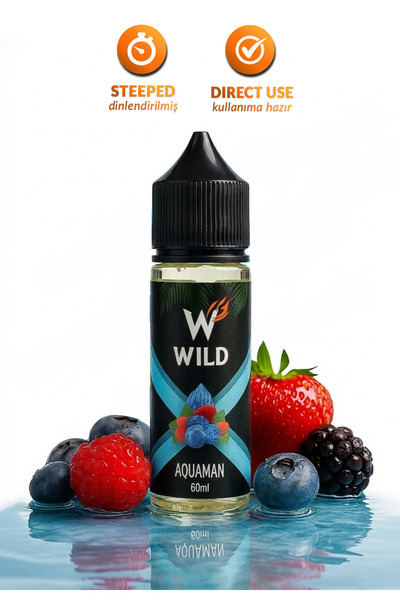 WILD Aquaman 60ml Premium Aroma - Dinlendirilmiş Hazır Mix Aroma (Yaban Mersi...
