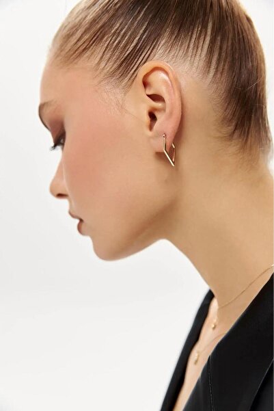 ADOR Altın Geometrik Üçgen Küpe