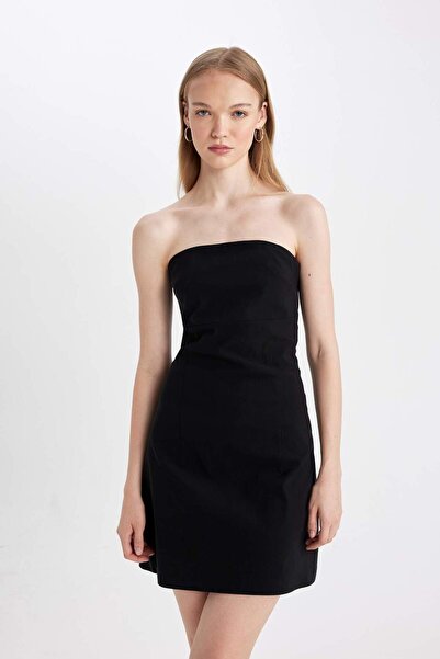 DeFacto Στράπλες Μίνι Βεγγαλικό Φόρεμα - D4193AX24HS