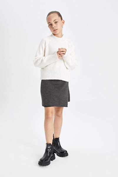 DeFacto Fusta scurtă simplă de bază antracit pentru fete A7172a824wn