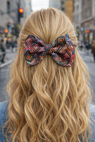 Modex cu imprimeu etnic Agrafe de păr automate (12cm)