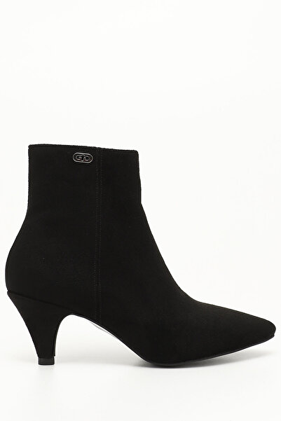 GÖNDERİ(R) Damenstiefel aus schwarzem Wildleder mit Reißverschluss und spitze...