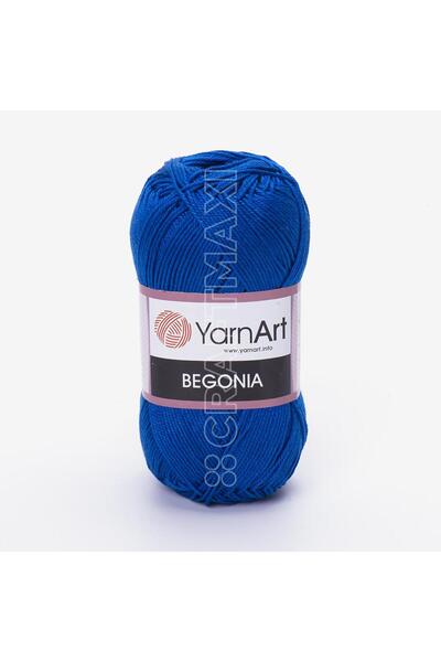 Yarnart BEGONIA - Fir de tricotat manual mercerizat SAK albastru cobalt VİSİ-...