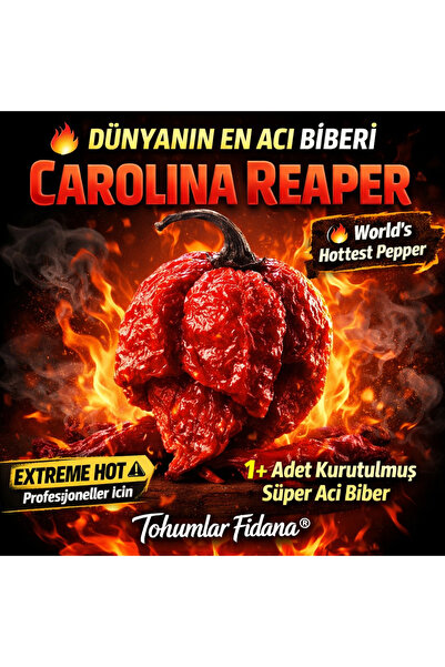 Genel Markalar 1+ Adet Kurutulmuş Carolina Repaer Biberi Dünyanın en acı biberi