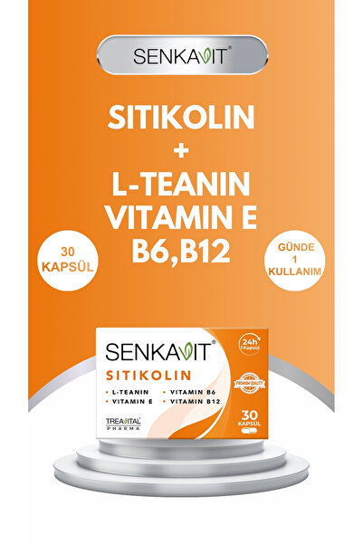 senkavit Sitikolin + L-Teanin + B6 ve Vitamin E İçeren 30 Kapsül
