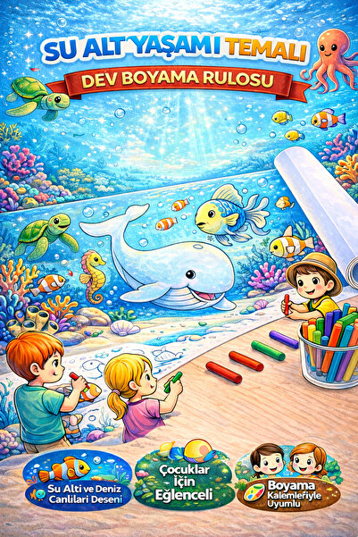 Haydi Dekor Su Altında Yaşam Deniz Canlılarını Tanıyorum Boyuyorum ve Eğleniy...