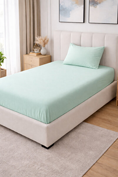 Madame Home Μονό Σετ Σεντόνια Μέντα 90x190 εκ. + 20 εκ. Ύψος 100% Βαμβάκι