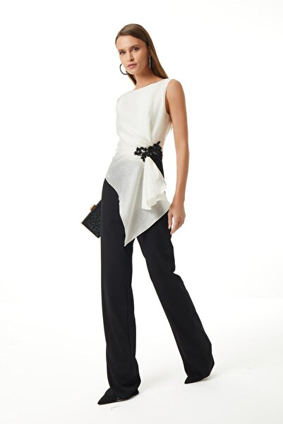 EXPLOSION Parlak Dokulu Garnili İşlemeli Aksesuar Detaylı Tulum