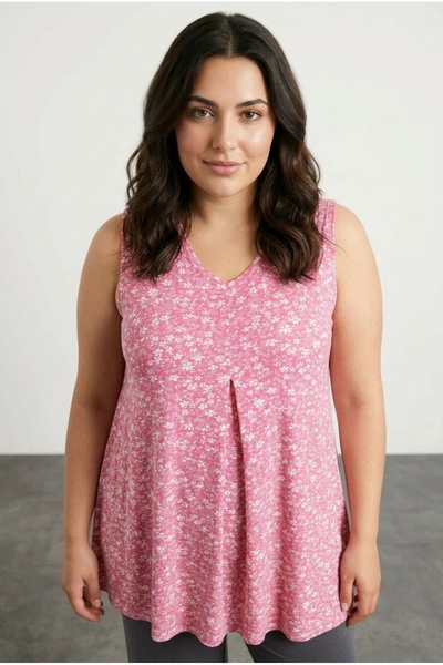 Stil Diva Μπλούζα με λαιμόκοψη με λαιμόκοψη Lycra Plus Size - 321778