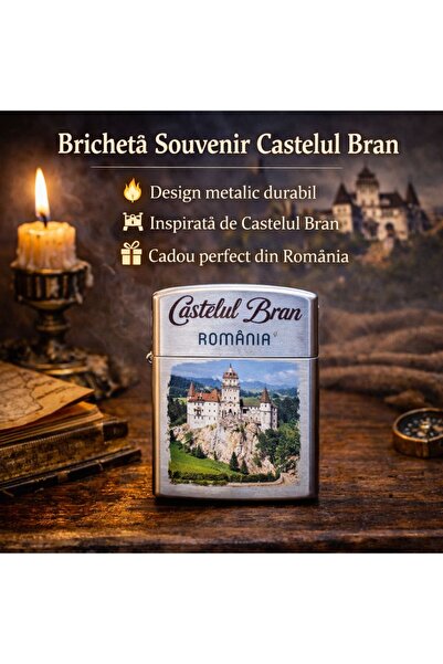 Eom Bricheta metalica tip zippo suvenir castelul Bran