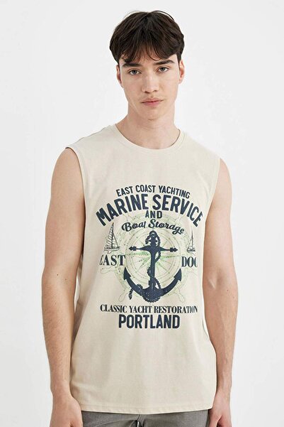 DeFacto قميص داخلي مطبوع برقبة دائرية ومقاس عادي C5045AX24HS