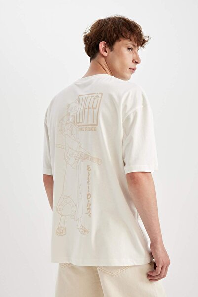 DeFacto One Piece Oversize Fit Rundhalsausschnitt bedrucktes Kurzarm-T-Shirt ...