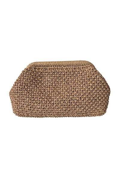 CEYBAG Kadın Hasır Örgü Clutch/El Çantası