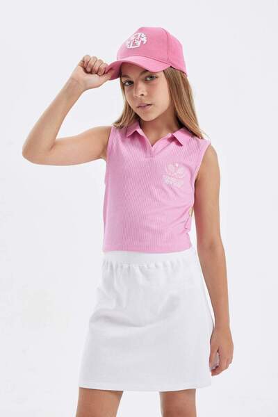 DeFacto Polo Collar Sports Printed Athlete Girl's Top C4715A824Sm