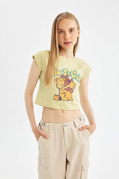 DeFacto Cool Garfield με κοντομάνικο μπλουζάκι με λαιμόκοψη D2126AX24SM