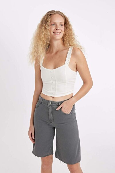 DeFacto V Yaka Kolsuz Bluz D1011AX24SM