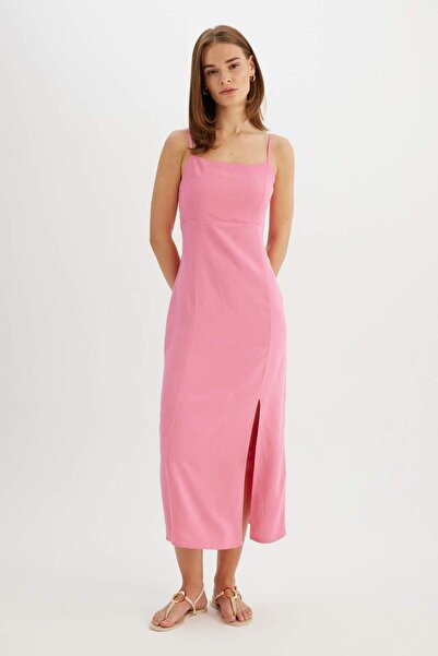 DeFacto Strappy Linen Blend Maxi Dress A9706Ax24Hs