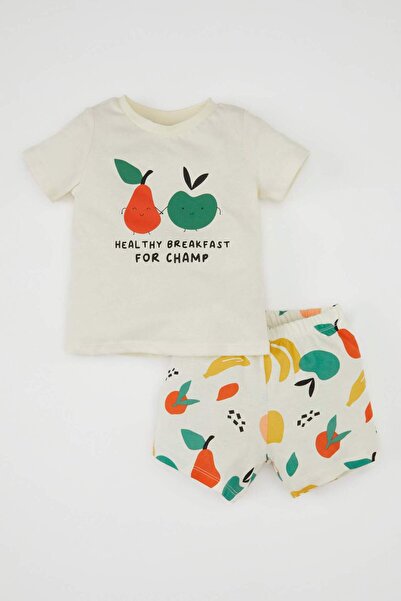 DeFacto Erkek Bebek Baskılı Kısa Kollu Penye Pijama Takımı