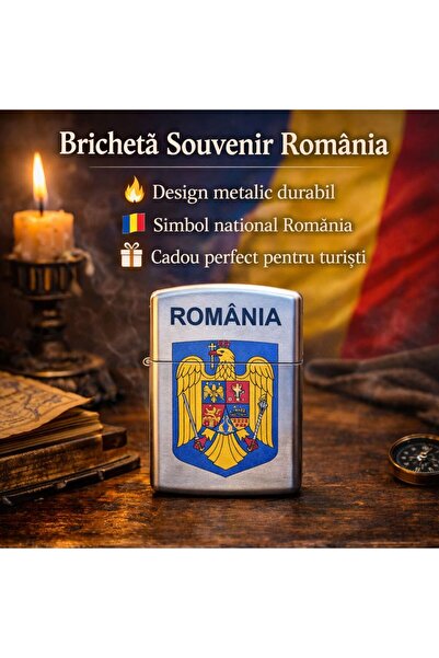 Eom Bricheta metalica tip zippo suvenir Romania