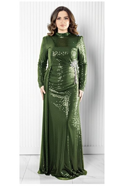 GÖKMEN GİYİM Pul Payetli Uzun Tesettür Abiye