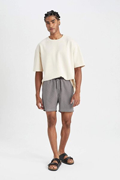 DeFacto Κοντό θαλάσσιο σορτς με σχέδιο κανονικής εφαρμογής - με επένδυση, B74...