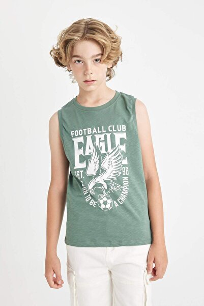 DeFacto Boy's Crew Neck Printed Tank Top - C5108A824HS