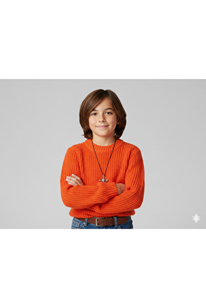 Cloudy Kids سترة تريكو محبوكة برقبة دائرية للأولاد (2-13 سنة)