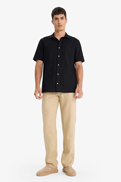 DeFacto 100% lan, opušten kroj, udoban kroj, letnje pantalone ravnih nogavica...