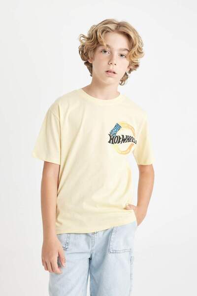 DeFacto تي شيرت هوت ويلز برقبة دائرية وأكمام قصيرة للأولاد D1369A824SM