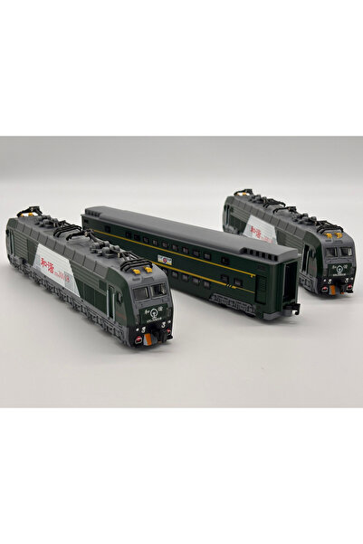 OEM 2 locomotive electrice cu vagon metalic – lungime totală 70 cm, sunete și...