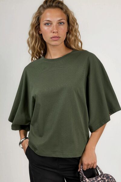 Hiccup Μπλουζάκι BUSEM oversized με λαιμόκοψη ποδηλάτου