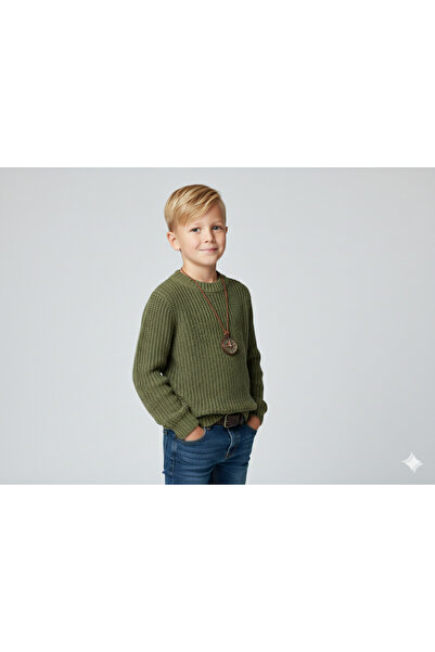 Cloudy Kids Pulover de bază pentru băiat, cu croiala normală