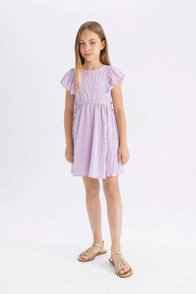 DeFacto Girl's Wrapped Short Sleeve Dress - C2287A824SM